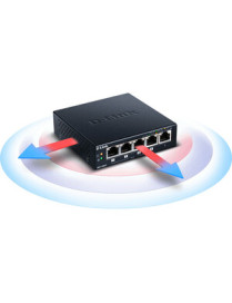 D Link D-Link 5-Port Desktop Gigabit PoE+ Switch - 5 Ports - Manageable - Gigabit Ethernet - 10/100/1000Base-T - 2 Layer Support