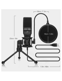 Eva Groups Ergopixel Wired Condenser Microphone - 4.6 ft - 20 Hz to 16 kHz - Shock Mount, Desktop, Stand Mountable - USB