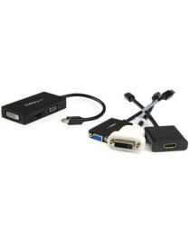 StarTech.com Mini DisplayPort Adapter - 3-in-1 - 1080p - Monitor Adapter - Mini DP to HDMI / VGA / DVI Adapter Hub - Connect a M