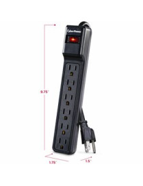 Cyber Power CyberPower CSB604 Essential 6-Outlets Surge Suppressor with 900 Joules and 4FT Cord - Plain Brown Boxes - 6 x NEMA 5