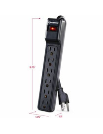 Cyber Power CyberPower CSB606 Essential 6-Outlets Surge Suppressor with 900 Joules and 6FT Cord - 6 x NEMA 5-15R - 900 J - 125 V