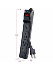 Cyber Power CyberPower CSB6012 Essential 6-Outlets Surge Suppressor with 1200 Joules and 12FT Cord - Plain Brown Boxes - 6 x NEM