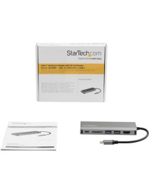 StarTech.com USB C Multiport Adapter - USB Type-C Travel Dock to 4K HDMI, 3x USB Hub, SD, GbE, 60W PD 3.0 Pass-Through - Mini La