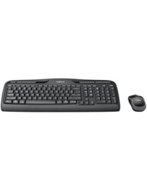 Logitech MK320 Wireless Desktop Combo with Media Shortcuts - USB Wireless RF 2.40 GHz Keyboard - 115 Key - Black - USB Wireless 