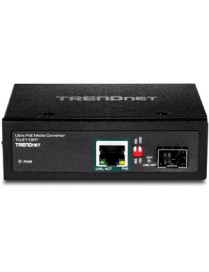 TRENDnet Hardened Industrial SFP to Gigabit UPoE Media Converter IP30 Rated Housing Includes DIN-rail & Wall Mounts Operating Te