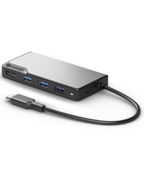 ALOGIC USB-C Fusion CORE 5-in-1 HDMI & USB Hub- 1 x HDMI@4K@60Hz, 3 x USB-A (USB3.0) 1 x USB-C (Data + PD) - Space Grey - ALOGIC