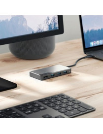 ALOGIC USB-C Fusion CORE 5-in-1 HDMI & USB Hub- 1 x HDMI@4K@60Hz, 3 x USB-A (USB3.0) 1 x USB-C (Data + PD) - Space Grey - ALOGIC