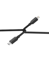 ALOGIC Elements PRO USB-C to Lightning 1m Cable - Black - 3.3 ft Lightning/USB-C Data Transfer Cable for iPhone, iPad, iPod - Fi