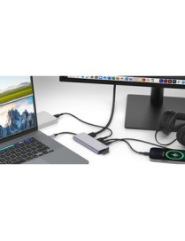 Belkin CONNECT USB-C 7-in-1 Multiport Hub Adapter - for Notebook/Tablet/Workstation/Projector/Monitor/Headphone/Microphone - 100