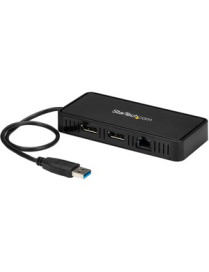 StarTech.com USB 3.0 Mini Dock - Dual Monitor USB Type-A Laptop Docking Station - DisplayPort 4K 60Hz & Gigabit Ethernet - 1' (3