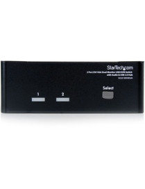 StarTech.com 2 Port DVI VGA Dual Monitor KVM Switch USB with Audio & USB 2.0 Hub - Share a keyboard and mouse as well as 1 VGA a