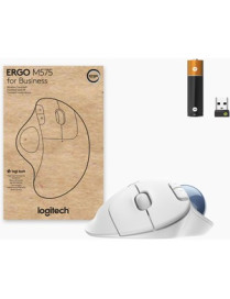 Logitech Ergo M575 for Business (Off-White) - Brown Box - Optical - Wireless - Bluetooth - Off White - USB - Trackball, Scroll W