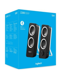 Logitech Multimedia Speakers Z200 with Stereo Sound for Multiple Devices (Midnight Black) - 1 Pack