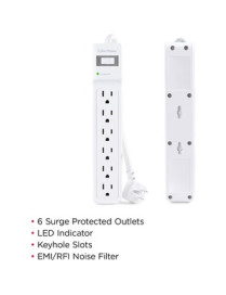 Cyber Power CyberPower MP1082SS Essential 6 - Outlet Surge with 500 J - 6 x NEMA 5-15R - 500 J