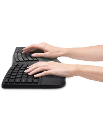 Kensington Pro Fit Ergo Wireless Keyboard/Mouse - Wireless Bluetooth/RF - Wireless Bluetooth/RF - 5 Button - Compatible with Com