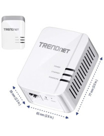 TRENDnet Powerline 1300 AV2 Adapter Kit, Includes 2 x TPL-422E Powerline Ethernet Adapters, IEEE 1905.1 & IEEE 1901, Gigabit Por