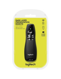 Logitech R400 Wireless Presenter - Laser - Wireless - Radio Frequency - 2.40 GHz - Black - 1 Pack - USB