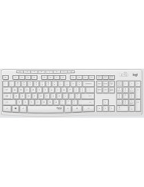 Logitech MK295 Silent Wireless Combo - USB Wireless Wi-Fi/RF - Off White - USB Wireless Wi-Fi Mouse - Off White - AA, AAA - Comp