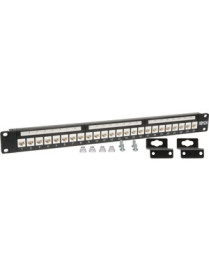 Tripp Lite 24-Port Cat6 Cat5e Patch Panel Low Profile Feed Through Rackmount RJ45 1U TAA - 24 x RJ-45 - 24 Port(s) - 24 x RJ-45 