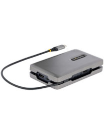 StarTech.com USB-C Multiport Adapter w/USB-C DP Alt Mode Video/4K HDMI/VGA, USB-C Dual Monitor Docking Station, Type C Mini Dock