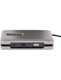StarTech.com USB-C Multiport Adapter w/USB-C DP Alt Mode Video/4K HDMI/VGA, USB-C Dual Monitor Docking Station, Type C Mini Dock