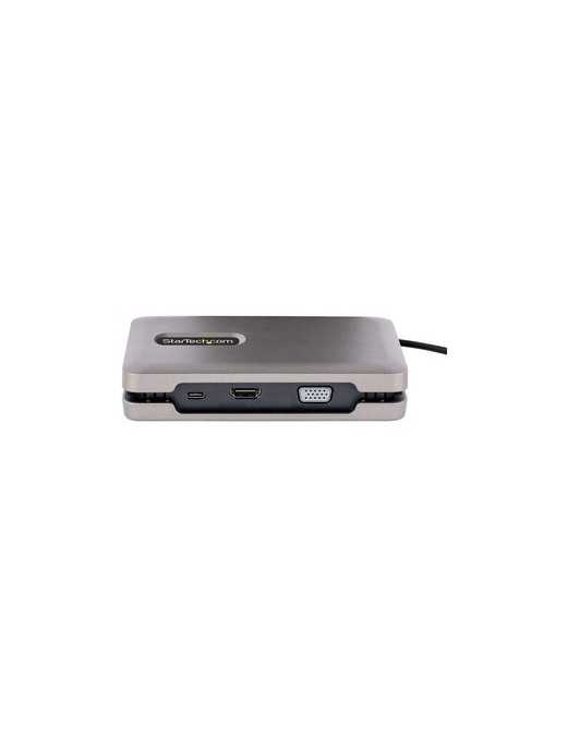 StarTech.com USB-C Multiport Adapter w/USB-C DP Alt Mode Video/4K HDMI/VGA, USB-C Dual Monitor Docking Station, Type C Mini Dock