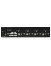 StarTech.com 4 Port DisplayPort KVM Switch - 4K 60Hz - Single Display - UHD DP 1.2 USB KVM Switch with USB 2.0 Hub & Audio - TAA