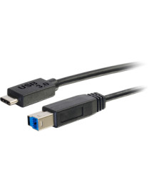 C2G 6ft USB 3.0 USB-C to USB-B Cable M/M - Black - 6 ft USB-C/USB-B Network Cable for Printer, Hub, Hard Drive, Computer, Tablet