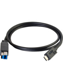 C2G 6ft USB 3.0 USB-C to USB-B Cable M/M - Black - 6 ft USB-C/USB-B Network Cable for Printer, Hub, Hard Drive, Computer, Tablet