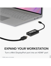 Plugable Active Mini DisplayPort (Thunderbolt 2) to HDMI 2.0 Adapter - 8" DisplayPort/HDMI A/V Cable for Audio/Video Device, HDT