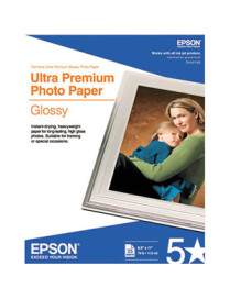 Epson Ultra Premium Inkjet Photo Paper - Bright White - Letter - 8 1/2" x 11" - Glossy - 25 / Pack