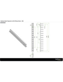 StarTech.com Vertical Cable Organizer with D-Ring Hooks - Vertical Cable Management Panel - 0U - 6 ft. - Eliminate cable stress 