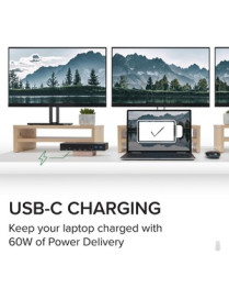 Plugable USB C Triple Display Docking Station with Laptop Charging, Thunderbolt 3 or USB C Dock Compatible with Specific Windows