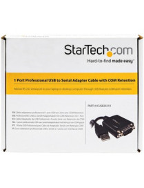 StarTech.com USB to Serial Adapter - 1 Port - COM Port Retention - Texas Instruments TIUSB3410 - USB to RS232 Adapter Cable - Ad