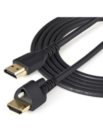 StarTech.com 2m(6ft) HDMI Cable with Locking Screw, 4K 60Hz HDR High Speed HDMI 2.0 Cable with Ethernet, Secure Locking Connecto