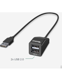 Plugable USB 2.0 2-Port High Speed Ultra Compact Hub Splitter (480 Mbps, USB 2.0, Compatible with Windows, Linux, macOS, Chrome 