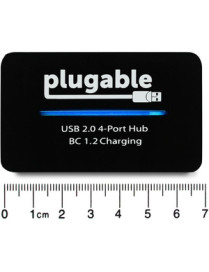 Plugable USB 2.0 4-Port High Speed Hub with 12.5W Power Adapter. - USB 2.0 Type A - External - 4 USB Port(s) - 4 USB 2.0 Port(s)