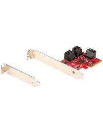 Startech SATA PCIe Card, 6 Port PCIe SATA Expansion Card, 6Gbps SATA Adapter, Stacked SATA Connectors, PCI Express to SATA Conve