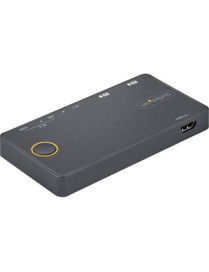 StarTech.com 2 Port Hybrid USB-A + HDMI & USB-C KVM Switch, Single 4K 60Hz HDMI 2.0 Monitor, Compact Desktop and/or Laptop HDMI 