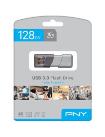 PNY 128GB USB 3.0 (3.1 Gen 1) Type A Flash Drive - 128 GB - USB 3.0 (3.1 Gen 1) - 190 MB/s Read Speed - 130 MB/s Write Speed - S