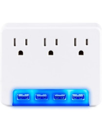 Cyber Power CyberPower Professional P3WUH 3-Outlet Surge Suppressor/Protector - 3 x NEMA 5-15R, 4 x USB - 120 V Input