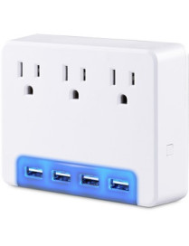 Cyber Power CyberPower Professional P3WUH 3-Outlet Surge Suppressor/Protector - 3 x NEMA 5-15R, 4 x USB - 120 V Input