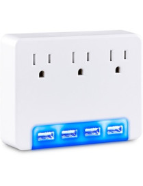 Cyber Power CyberPower Professional P3WUH 3-Outlet Surge Suppressor/Protector - 3 x NEMA 5-15R, 4 x USB - 120 V Input