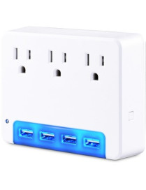 Cyber Power CyberPower Professional P3WUN 3-Outlet Surge Suppressor/Protector - 3 x NEMA 5-15R, 4 x USB - 120 V Input