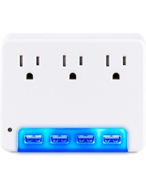 Cyber Power CyberPower Professional P3WUN 3-Outlet Surge Suppressor/Protector - 3 x NEMA 5-15R, 4 x USB - 120 V Input