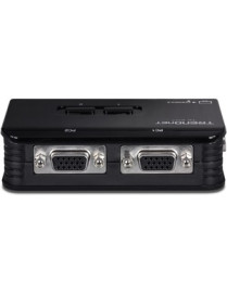 TRENDnet 2-Port USB KVM Switch And Cable Kit, 2048 x 1536 Resolution, Device Monitoring, Auto-Scan, Audible Feedback, USB 1.1, C