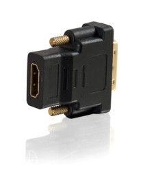 C2G Velocity DVI-D Male to HDMI Female Inline Adapter - 1 x DVI-D (Single-Link) Digital Video Male - 1 x HDMI Digital Audio/Vide