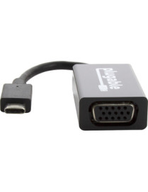 Plugable USB 3.1 Type-C to VGA Adapter - USB 3.1 Type C - 1 x 15-pin HD-15 VGA Female - 1920 x 1200 Supported