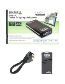 Plugable USB 2.0 to VGA Video Graphics Adapter for Multiple Monitors, Windows - USB 2.0 - 1 x 15-pin HD-15 VGA - 1920 x 1080 Sup