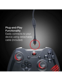 Mad Catz The Authentic C.A.T. 7 Wired Game Controller - Black - Cable - USB - PlayStation 3, PC - Black